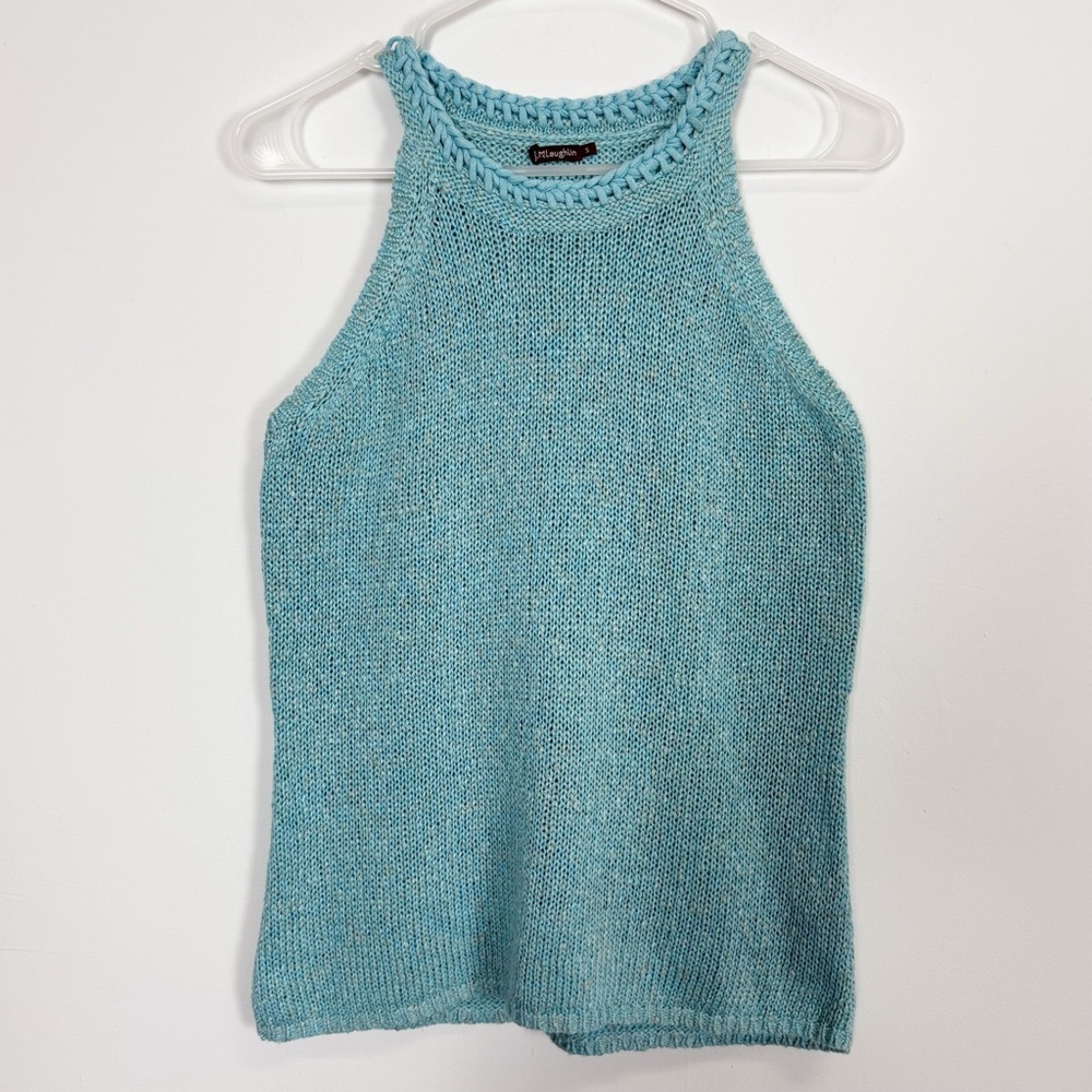 J McLaughlin Sweater Tank Womens Small Blue Sleeveless Knit